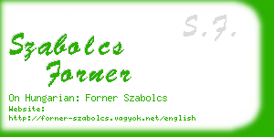 szabolcs forner business card